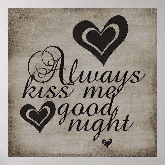 Altijd Kiss me Goodnight Poster (Voorkant)