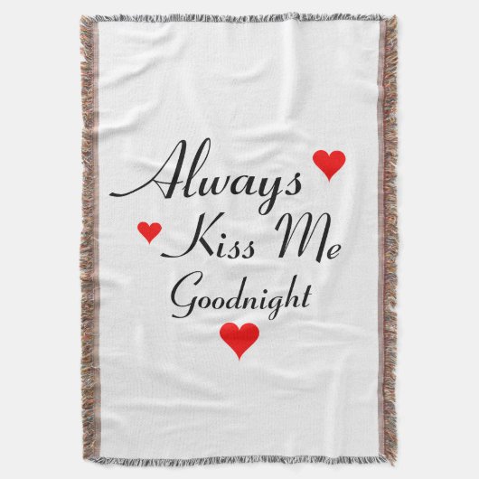 ALTIJD KISS ME GOODNIGHT romantisch deken (Voorkant Verticaal)