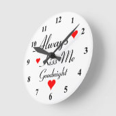 ALTIJD KISS ME GOODNIGHT romantische kleine muur Ronde Klok (Hoek)