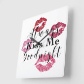 Altijd Kiss me Goodnight Vierkante Klok (Hoek)