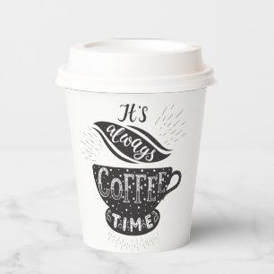 Altijd koffie-tijd papieren bekers