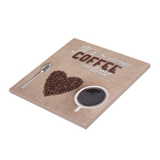 Altijd koffie-tijd tegeltje (Zijkant)