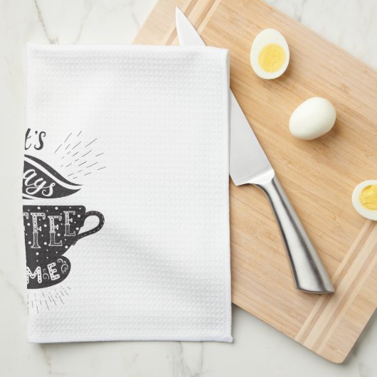 Altijd koffie-tijd theedoek (Quarter Fold)