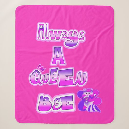Altijd koningin hete roze sherpa deken (Voorkant)