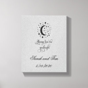 Altijd kus me Good Night Wedding Gift Canvas Afdruk
