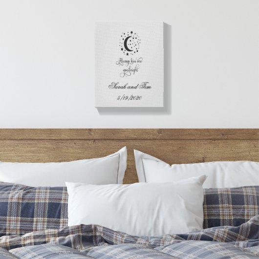Altijd kus me Good Night Wedding Gift Canvas Afdruk (Insitu (Slaapkamer))