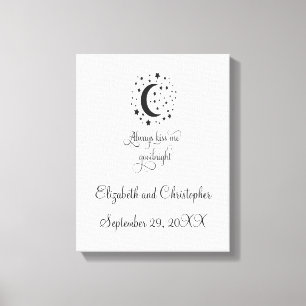 Altijd kus me Good Night Wedding Gift Canvas Afdruk