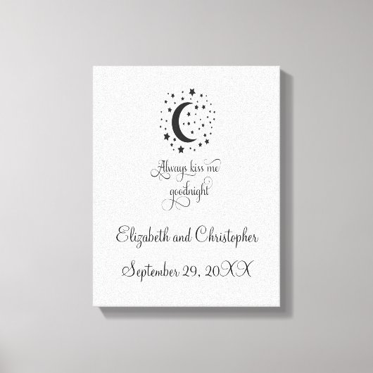 Altijd kus me Good Night Wedding Gift Canvas Afdruk (Voorkant)