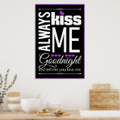 Altijd kus me Goodnight Bedroom Wall Art Poster (Keuken)