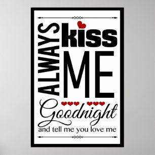 Altijd kus me Goodnight Bedroom Wall Art Poster