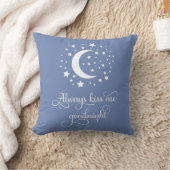 Altijd Kus me Goodnight Kisses Love Quote Blue Kussen (Deken)