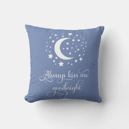 Altijd Kus me Goodnight Kisses Love Quote Blue Kussen (Voorkant)