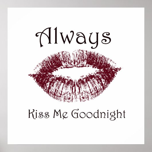 Altijd Kus me Goodnight Lips Poster (Voorkant)
