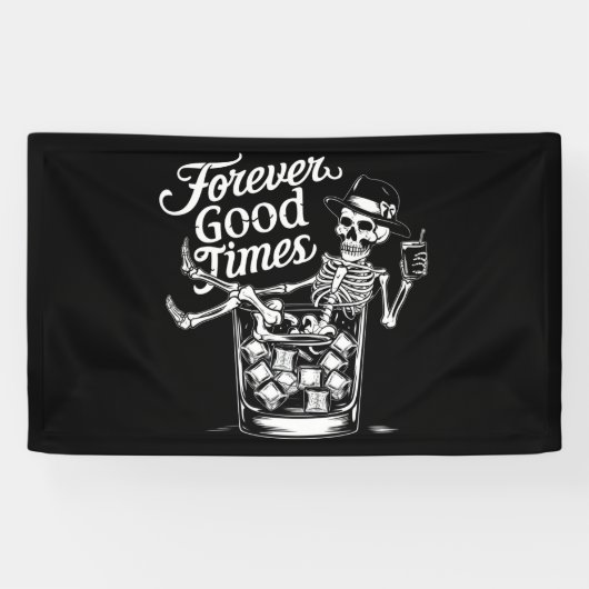 Altijd Leuk Tijd Grappige Halloween Schedel Spandoek (Horizontaal)