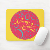 Altijd lezen | Helder Roze Blauw Geel en Zwervels Muismat (Met muis)