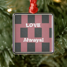 Altijd liefde! Checker Pink Flower Abstract Metalen Ornament