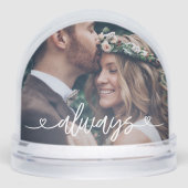 Altijd liefde harten Valentijnse  gepersonaliseerd Sneeuwbol (Voorkant)