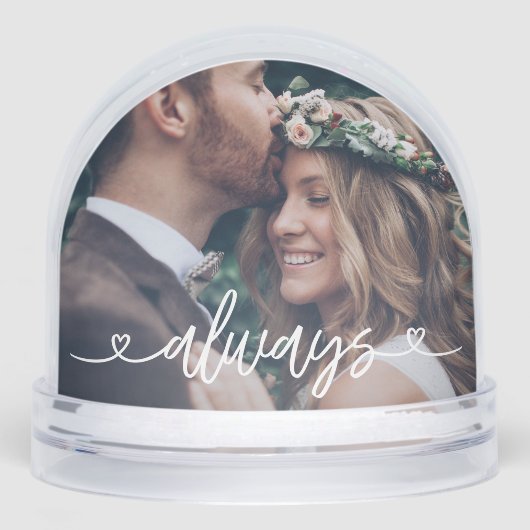 Altijd liefde harten Valentijnse  gepersonaliseerd Sneeuwbol (Voorkant)