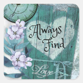 Altijd liefde vinden vierkante sticker