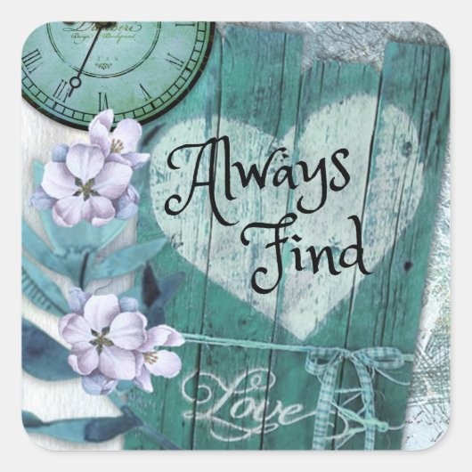 Altijd liefde vinden vierkante sticker (Voorkant)