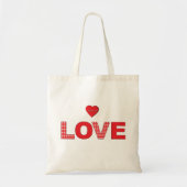 Altijd liefhebben met roodhartentypografie tote bag (Voorkant)