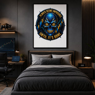 Altijd lijkt het onmogelijk totdat het gedaan is B Canvas Afdruk