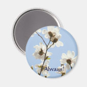 Altijd! magneet Witte Magnolia Bloemen Lente (Voorkant / Achterkant)