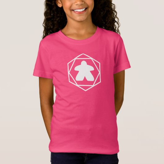 Altijd Meeple White Art Girls Shirt (Voorkant)