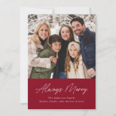 Altijd Merry Cranberry minimalist 2 Foto Feestdagenkaart (Voorkant)