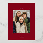 Altijd Merry Cranberry minimalist 2 Foto Folie Feestdagenkaart (Achterkant)