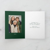 Altijd Merry Green Minimalist 2 Foto Feestdagen Kaart (Binnen)