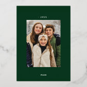 Altijd Merry Green Minimalist 2 Foto Folie Feestdagenkaart (Achterkant)