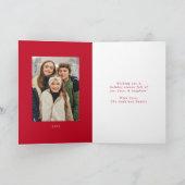 Altijd Merry Red Minimalist 2 Foto Feestdagen Kaart (Binnen)