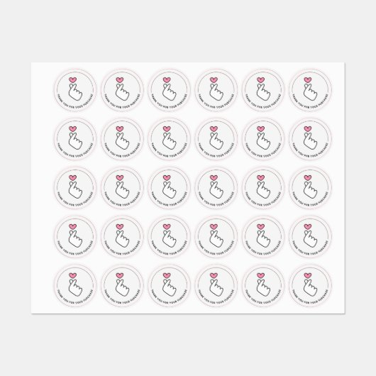 Altijd Met Liefde Vinger Hart Kledinglabels Labels (Vel)