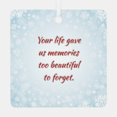 Altijd met persoonlijke gepersonaliseerde Memorial Metalen Ornament (Achterkant)