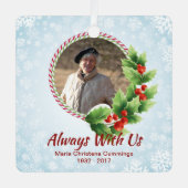 Altijd met persoonlijke gepersonaliseerde Memorial Metalen Ornament (Voorkant)