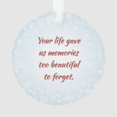 Altijd met persoonlijke gepersonaliseerde Memorial Ornament (achterkant)