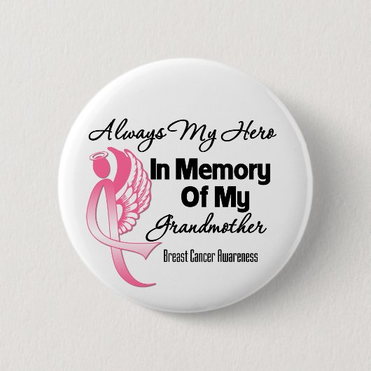 Altijd Mijn Held In Memoriam Oma Borstkanker Ronde Button 5,7 Cm (Voorkant)