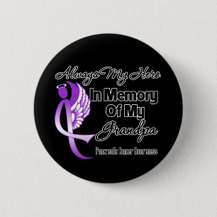 Altijd mijn Hero in geheugen Opa - Pancreas Canc Ronde Button 5,7 Cm