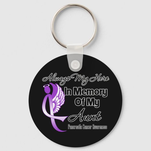 Altijd mijn Hero in Memory Aunt - Pancreaskanker Sleutelhanger (Voorkant)
