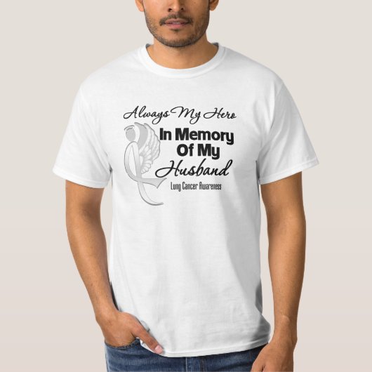 Altijd mijn Hero in Memory Husband - Lung Cancer T-shirt (Voorkant)
