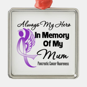 Altijd mijn Hero in Memory Mum - Pancreaskanker Metalen Ornament