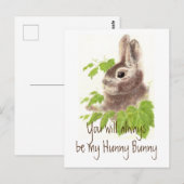 Altijd mijn Hunny Bunny Rabbit, Glass Briefkaart (Voorkant / Achterkant)