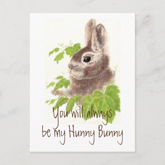 Altijd mijn Hunny Bunny Rabbit, Glass Briefkaart (Voorkant)
