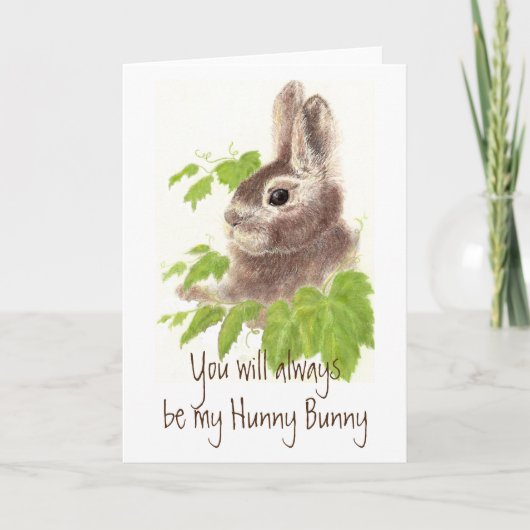 Altijd mijn Hunny Bunny Rabbit Quote die is voorge Kaart (Voorkant)