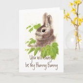 Altijd mijn Hunny Bunny Rabbit Quote die is voorge Kaart (Gele Bloem)