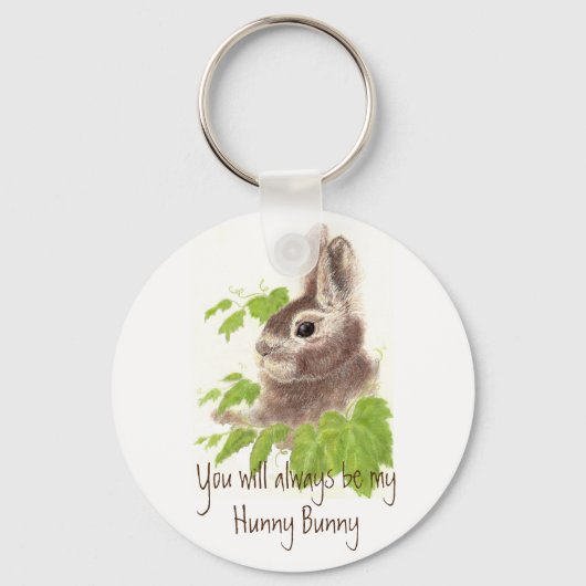 Altijd mijn Hunny Bunny Rabbit Quote zijn Sleutelhanger (Voorkant)