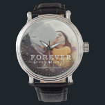 Altijd mijn liefdesbruiloft-fotoscript zijn horloge<br><div class="desc">Moderne foto's bekijken met hand-breedschrift en moderne typografie lezen:" Altijd mijn altijd 'naast je aangepaste namen en trouwdatum. Pas uw favoriete foto en informatie aan. Geweldig geschenk voor newlyweds of Valentijnsdag!</div>