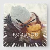 Altijd mijn liefdesbruiloft-fotoscript zijn vierkante klok (Voorkant)