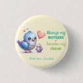 Altijd mijn moeder - Bird Mum & Baby Ronde Button 3,2 Cm (Voorkant)
